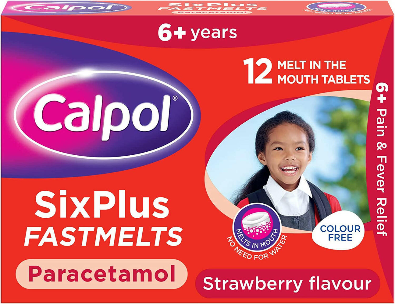Calpol Six Plus Fastmelts Paracetamol 250mg - 12 Tablets — product packaging
