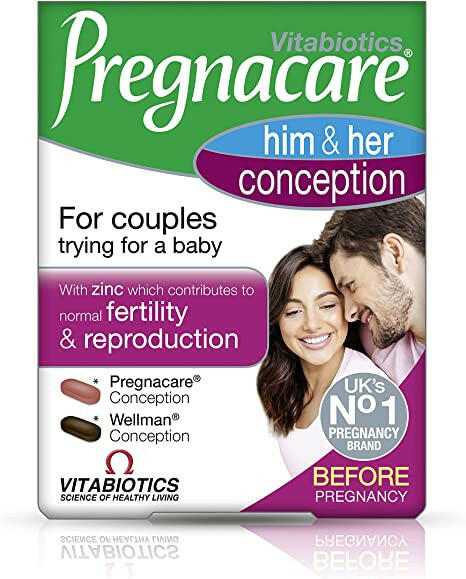 Vitabiotics Vitabiotics Pregnacare Male Women and Women Candid Folic acid Nutrition Pack Mosa Women 30 Tablets+Men's 30 Petnacare Him and Her Concept -60 TABLETS
