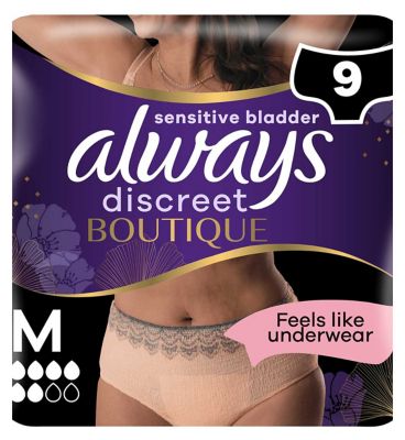 Always Discreet Boutique Plus Incontinence Pants Medium - 9 Pants — product packaging