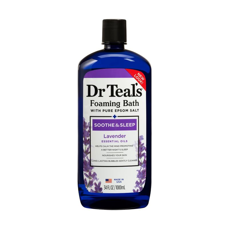 Dr Teal's Foaming Bath with Pure Epsom Salt Soothe & Sleep Lavender - 1L — product packaging