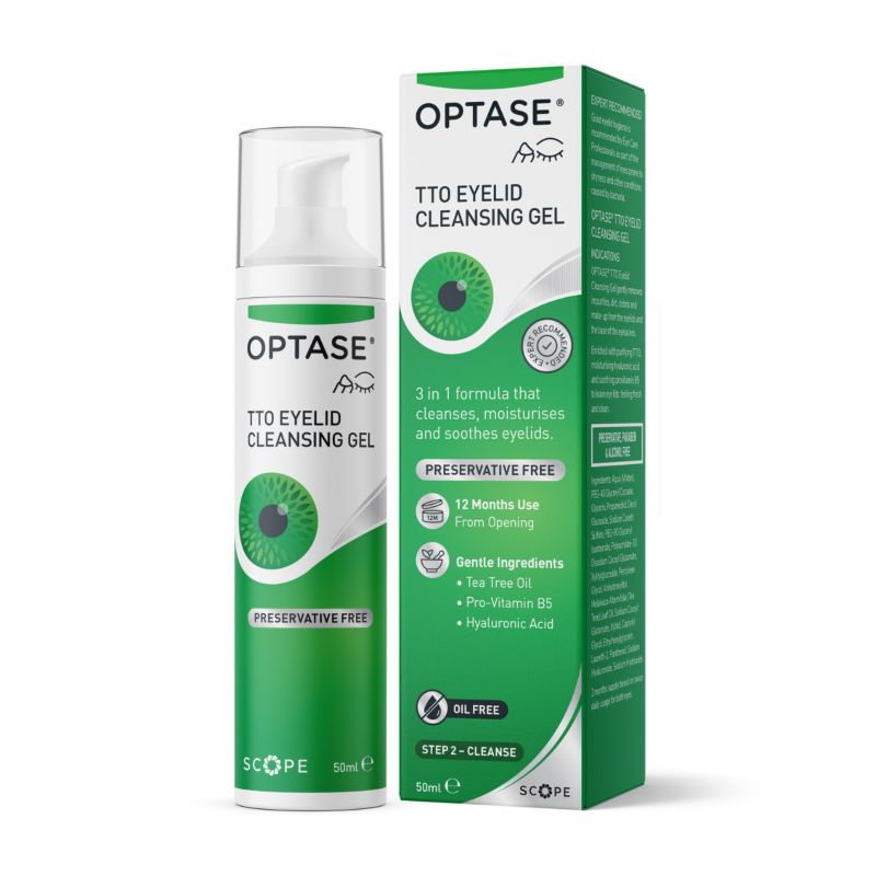 Optase TTO Tea Tree Oil Eyelid Cleansing Gel - 50ml — product packaging