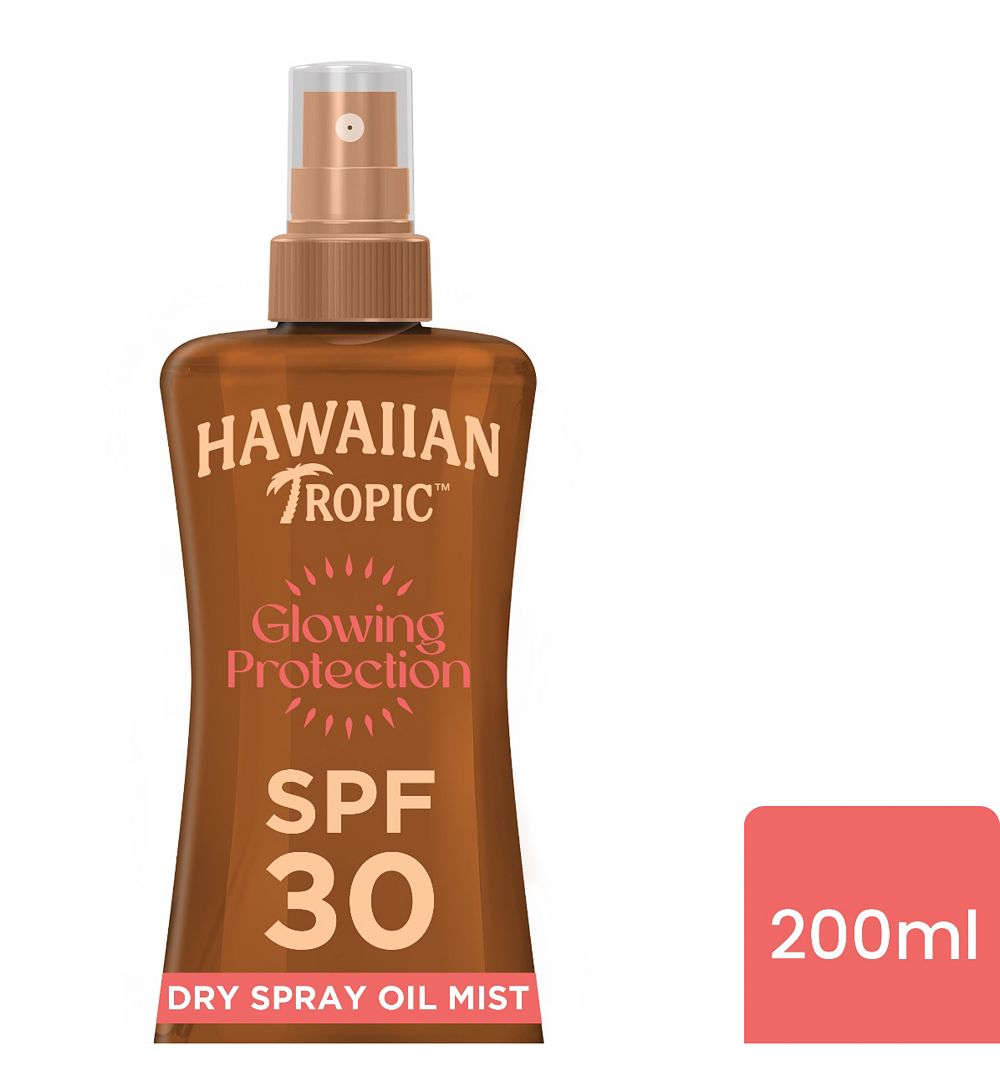 Hawaiian Tropic Glowing Protection Dry Spray Oil Mist SPF 30 - 200ml — product packaging