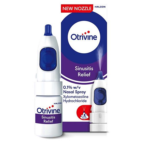 Otrivine Sinusitis Relief 0.1% w/v Nasal Spray - 10ml — product packaging