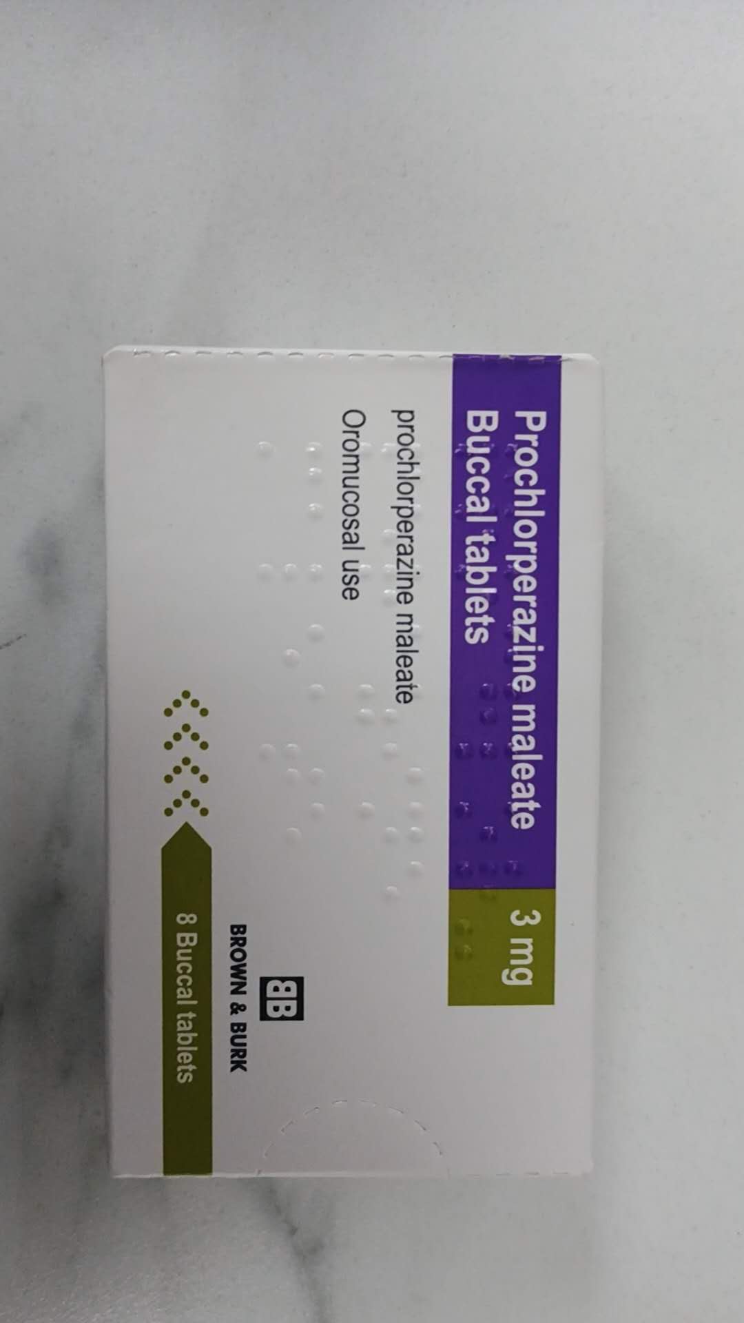Brown & Burk Prochlorperazine 3mg Buccal Tablets - 8 Pack