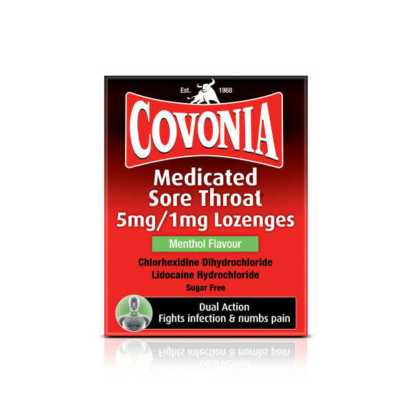 Covonia Medicated Sore Throat lozenges lemon 36
