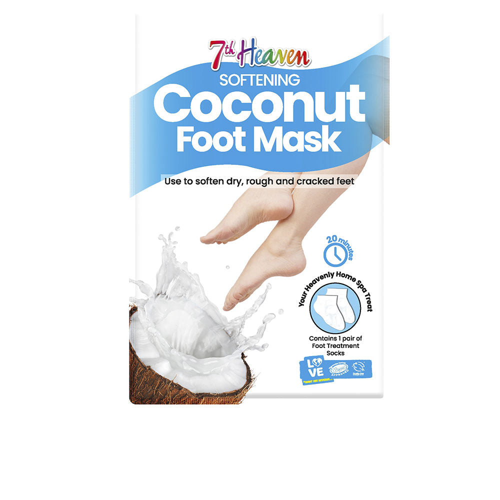 7th Heaven Softening Coconut Foot Mask Socks - 1 Pair — product packaging
