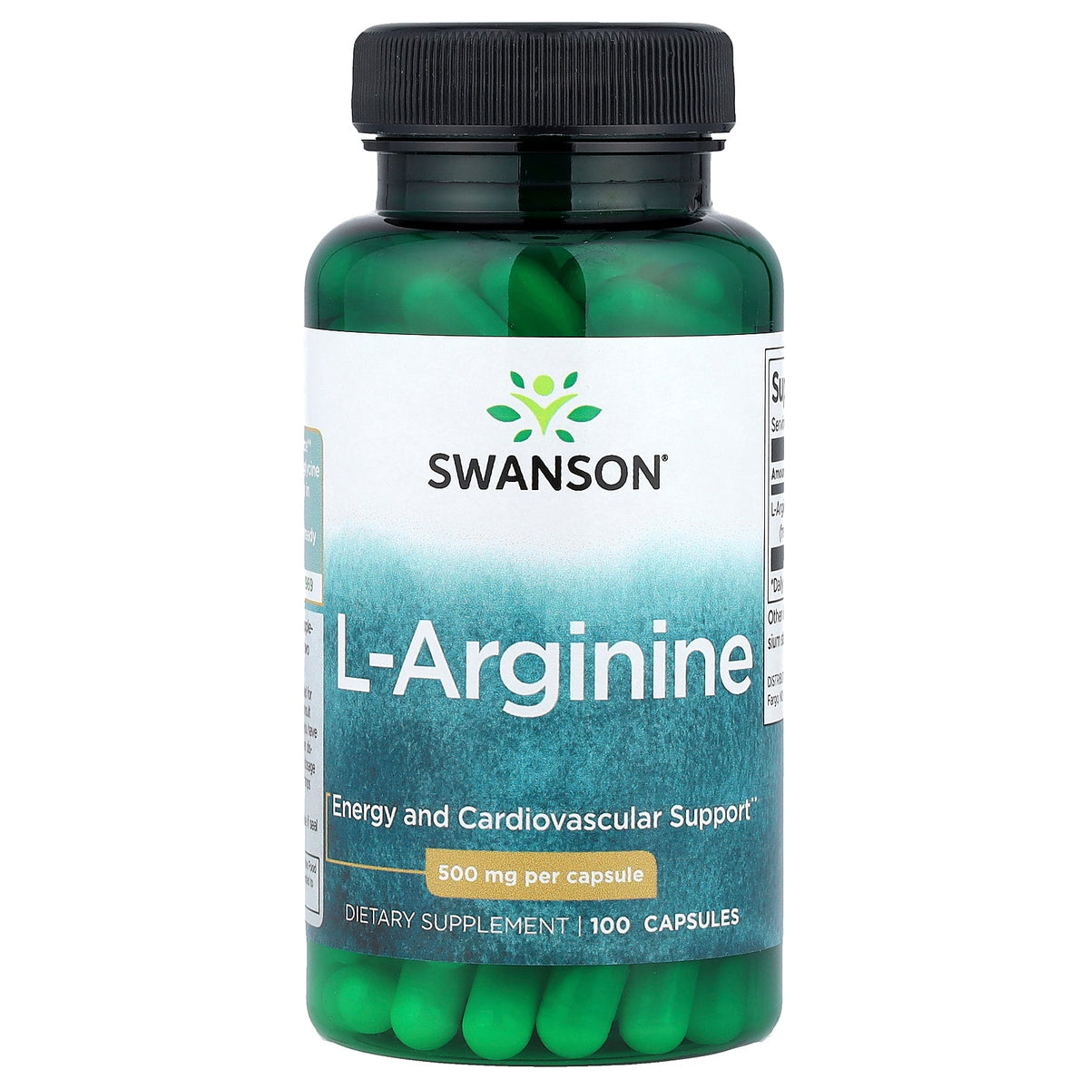Swanson L-Arginine 500mg Capsules - 100 Capsules — product packaging