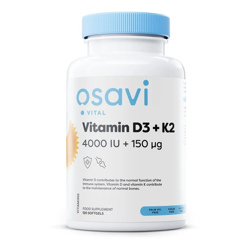 Osavi 维生素 D3 K2 4000 IU 150 微克 - 120 粒软胶囊