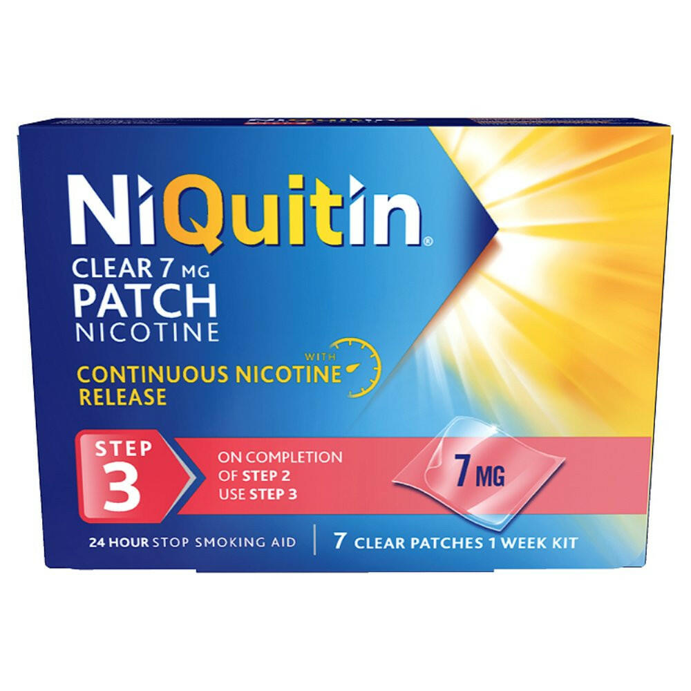 NiQuitin Clear 7mg Nicotine Patches Step 3 - 7 Patches — product packaging