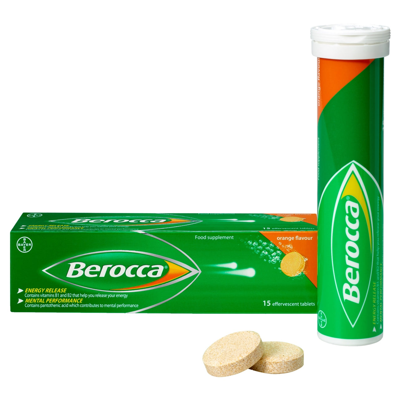 Berocca® 橙子泡腾片 15 片（无糖）