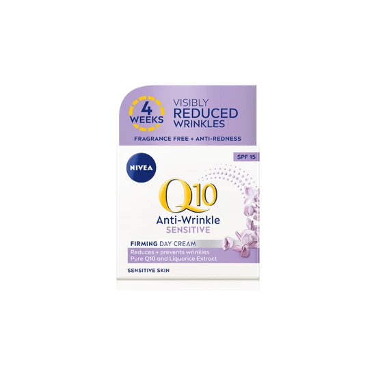 NIVEA Q10 Anti-Wrinkle Sensitive Firming Day Cream SPF15 - 50ml — product packaging