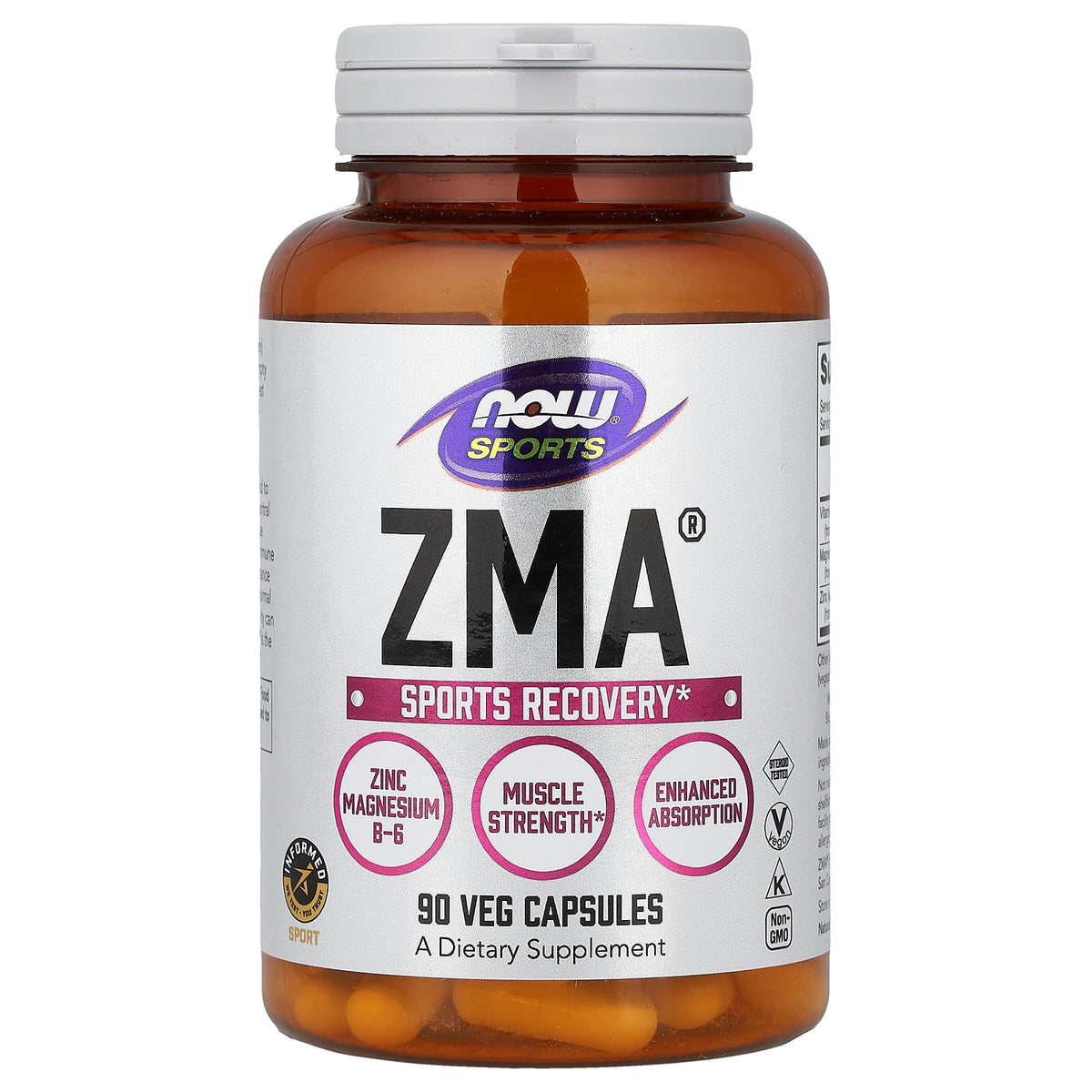 NOW Foods ZMA Zinc, Magnesium & Vitamin B6 - 90 Veg Capsules — product packaging