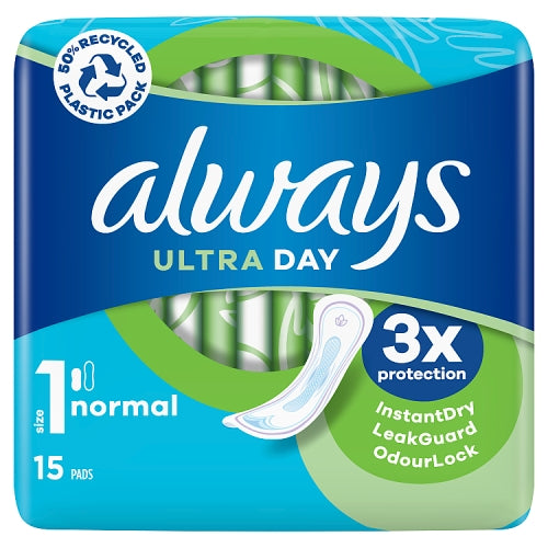 Always Ultra Day Normal Size 1 Sanitary Towels - 15 Pads — product packaging