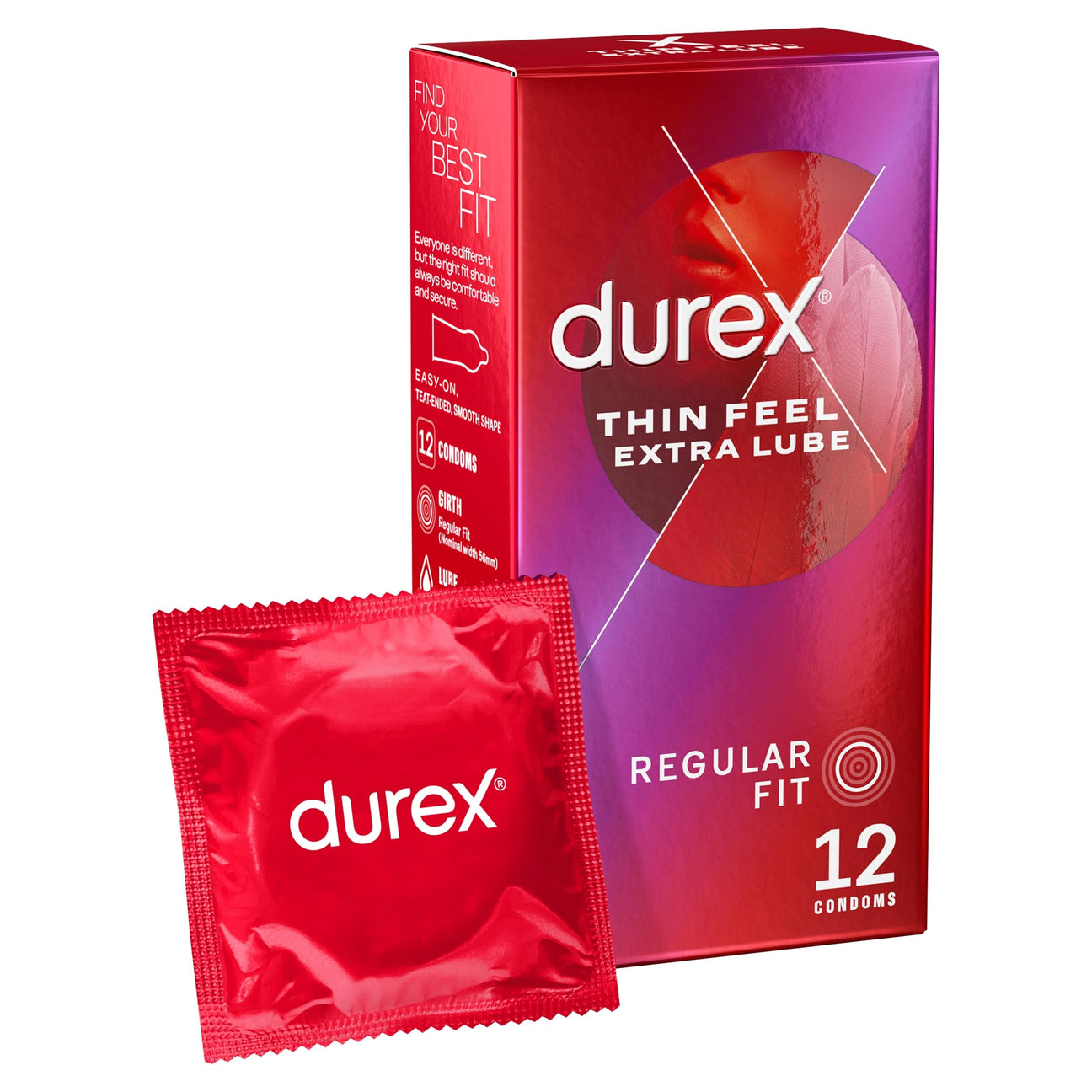 Durex Thin Feel Extra Lubricated Condoms X12