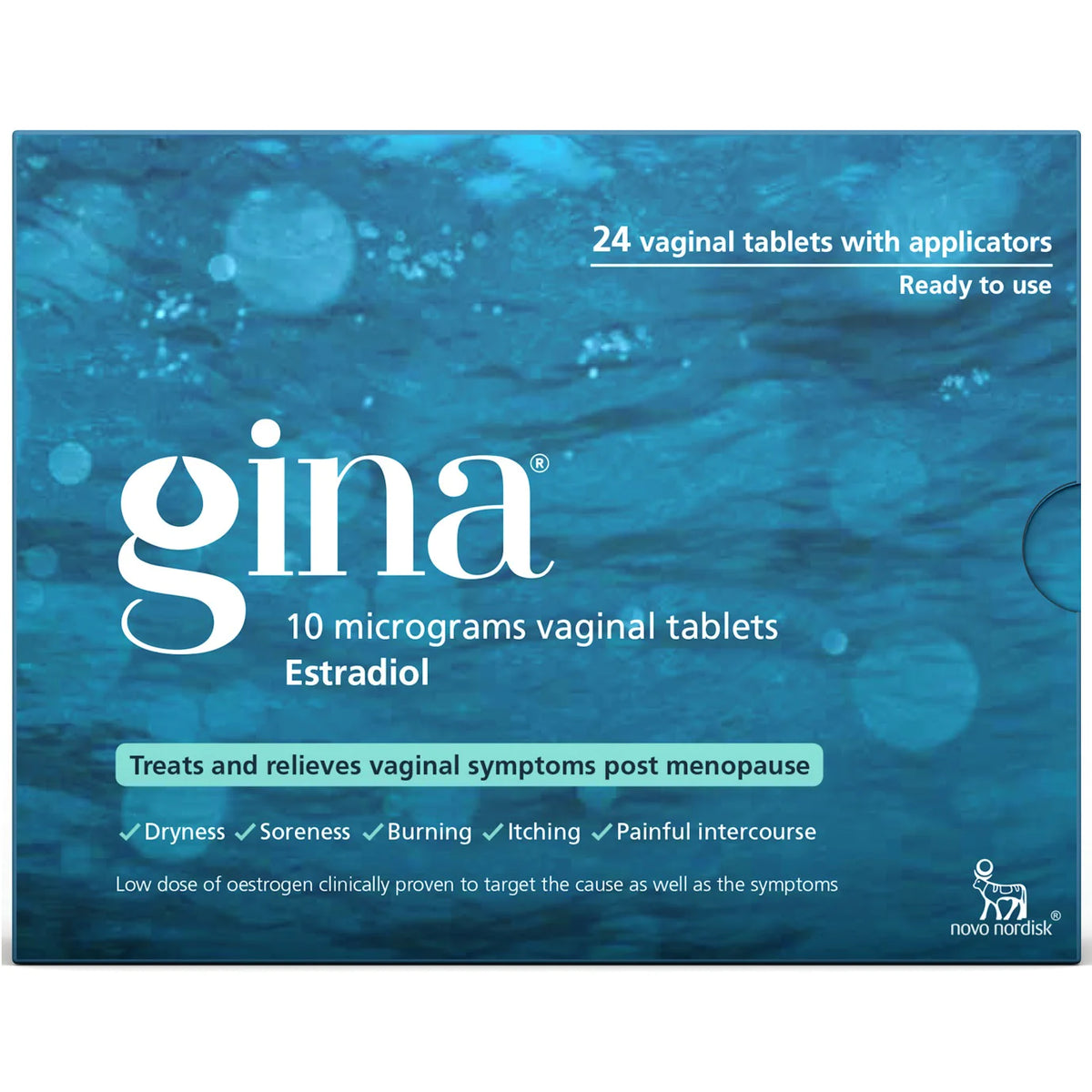 Gina 10 Micrograms Vaginal Tablets - 24 tablets