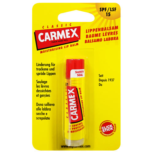 Carmex Classic Moisturising Lip Balm Click Stick SPF15 - 4.25g — product packaging