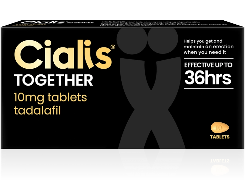 Cialis Together Tadalafil 10mg Film-Coated Tablets - 4 or 8 Tablets — product packaging