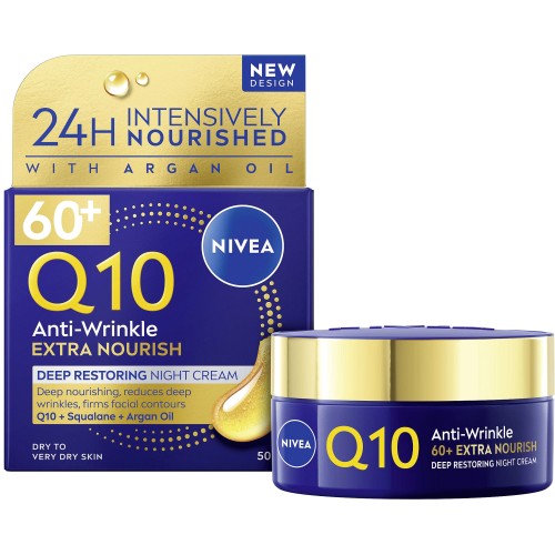 NIVEA Q10 Power Anti-Wrinkle Extra Nourish Night Cream - 50ml — product packaging