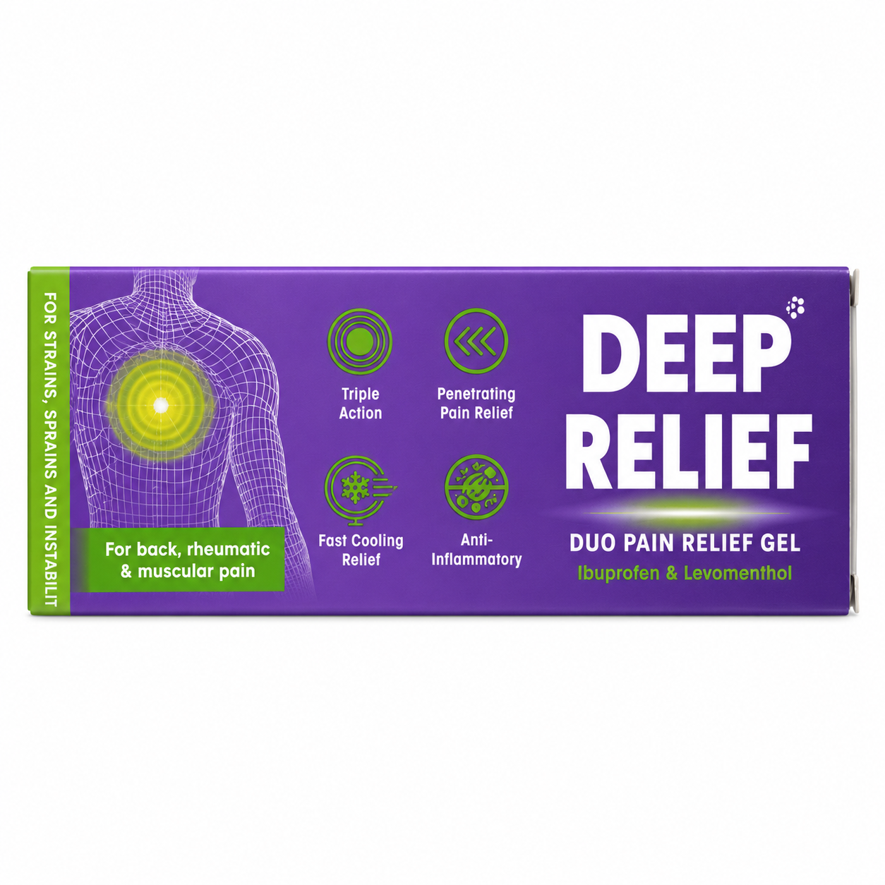 Deep Relief Ibuprofen 5% / Levomenthol 3% Gel - 50g — product packaging