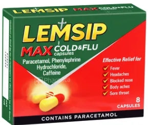 Lemsip Max 感冒流感胶囊 - 8 粒装