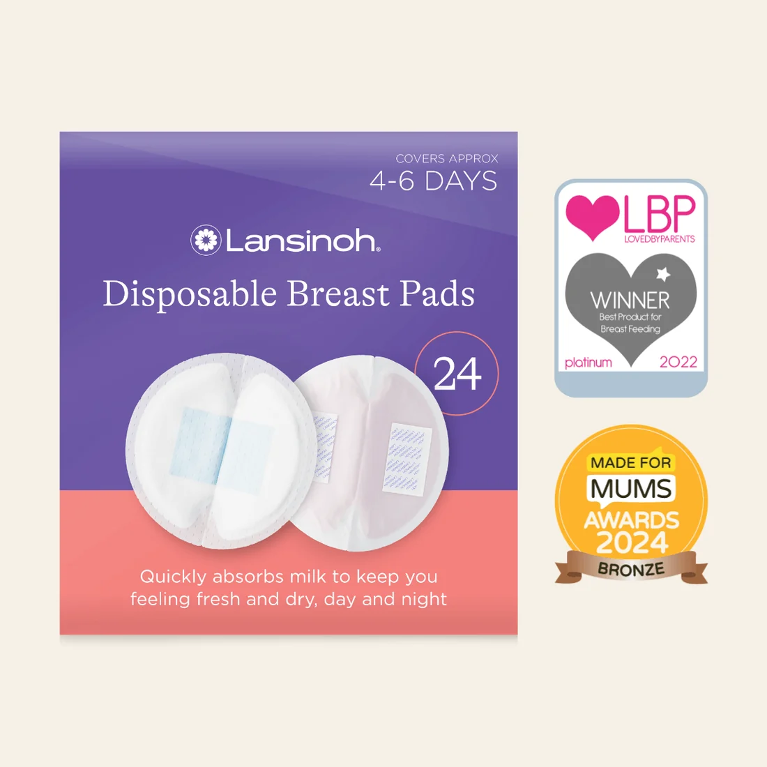 Lansinoh Ultra Thin Disposable Nursing Pads - Pack of 24