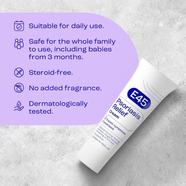 E45 牛皮癣霜 50毫升 - 无类固醇，舒缓肌肤