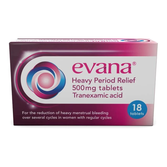 Evana heavy period relief 500mg tablets -18 tablets