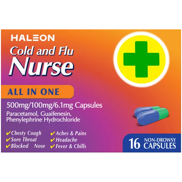 Cold and Flu Nurse All-In-One Capsules - 16 Capsules — product packaging