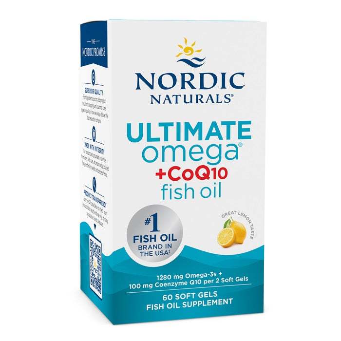 Nordic Naturals Ultimate Omega + CoQ10 1280mg Lemon - 60 Soft Gels — product packaging