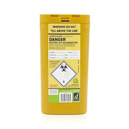 SHARPSGUARD Eco Yellow 0.3L Sharps Container - 0.24L Usable