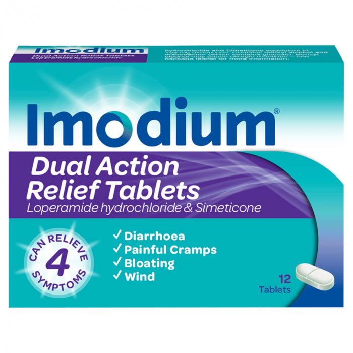 Imodium Dual Action Relief tablets 12 tablets