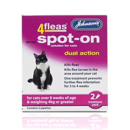 Johnson's 4fleas Spot-On for Cats 4kg & Over (80mg)