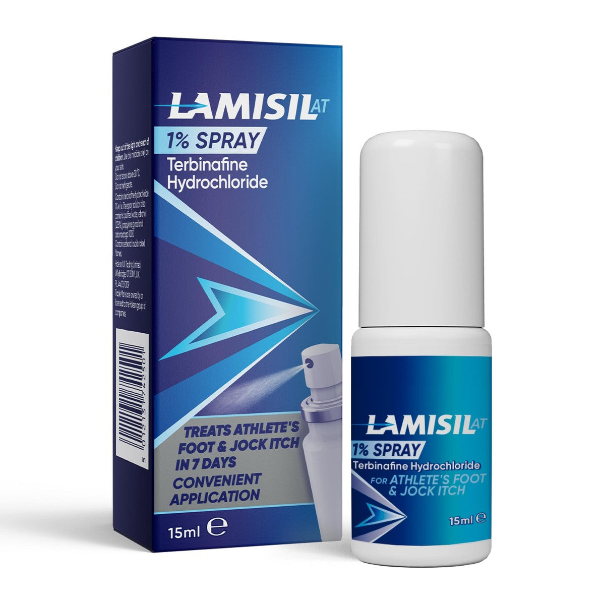治疗脚气的抗真菌喷雾剂 15ml(缓解瘙痒和灼热感,用于治疗脚气和dhobi itch（股癣）,抗真菌喷雾)Lamisil AT 1% Spray 15ml