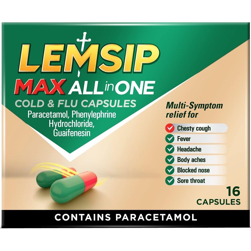 Lemsip Max All in One Cold & Flu – 16 capsules