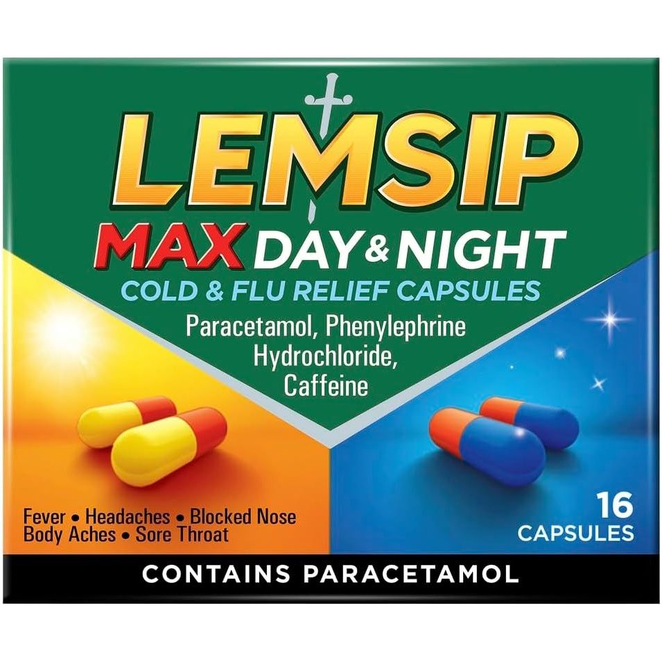 Lemsip Max Day & Night Cold & Flu Relief – 16 capsules