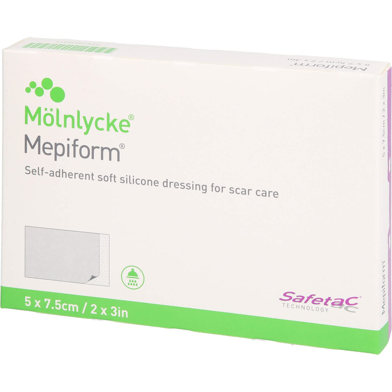 MEPIFORM 5cm x 7.5 cm 祛疤贴敷料疤痕敌修复剖腹产手术烧烫伤淡化祛疤痕增生硅胶敷料（5 包）疤痕治疗 （图片仅供参考）