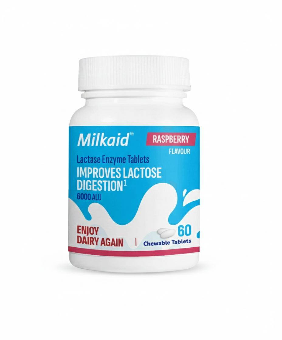 Milkaid 乳糖酶片（覆盆子味）60 片装