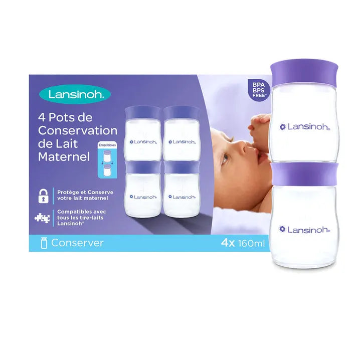 Lansinoh 母乳储存瓶 - 4个装，160毫升/个