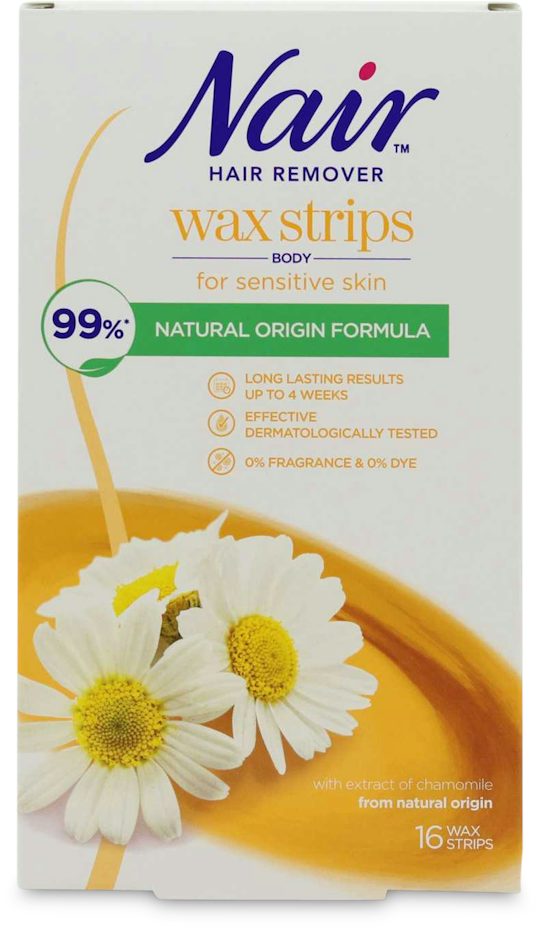 Nair Body Wax Strips for Sensitive Skin with Camomile - 16 Strips — product packaging