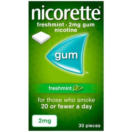 Nicorette 清新薄荷 2 毫克口香糖30片快速起效的戒烟辅助剂 ,缓解烟瘾