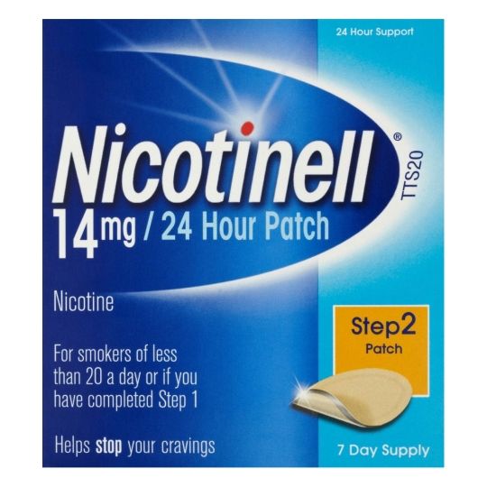 Nicotinell 14毫克 24小时尼古丁贴片 第2阶段 - 7片装