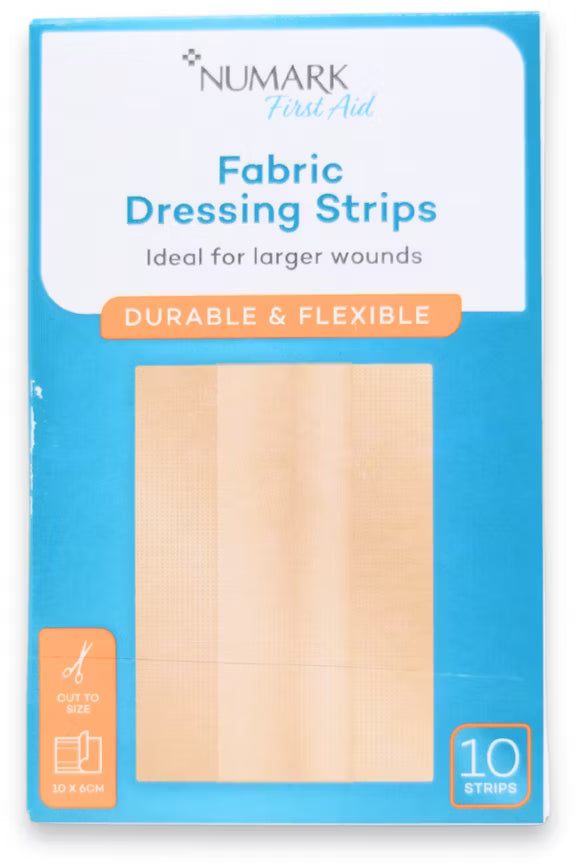 Numark Fabric Dressing Strips 10 Pack 1m x 6cm Wound Care