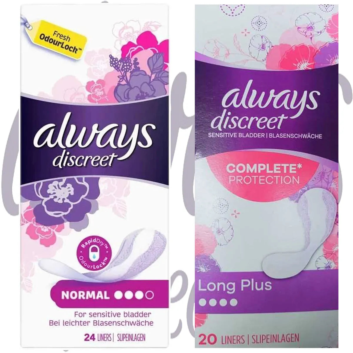 always discreet comeplete protection 24 liners/slipeinlagen
