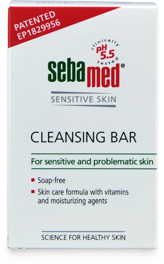 Sebamed Sensitive Skin Soap-Free Cleansing Bar pH 5.5 - 150g — product packaging