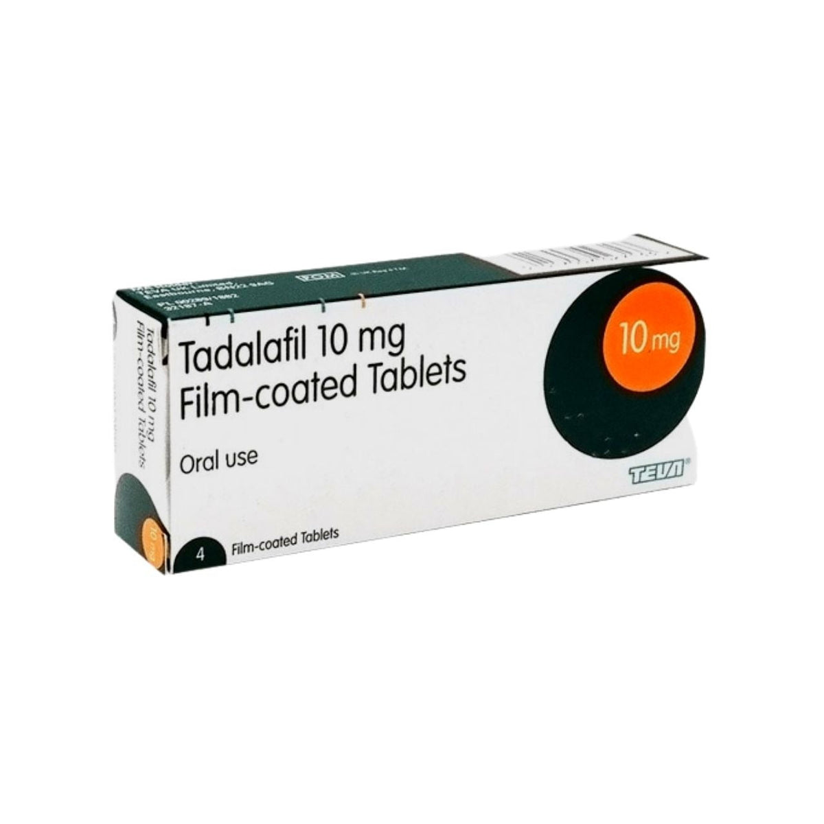Tadalafil 10mg film-coated tablets — image for illustration, packaging may vary