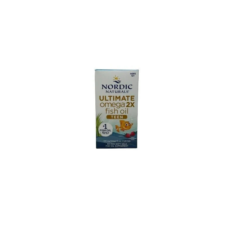 Nordic Naturals北欧天然终极欧米伽2倍鱼油青少年草莓味60粒迷你软胶囊
