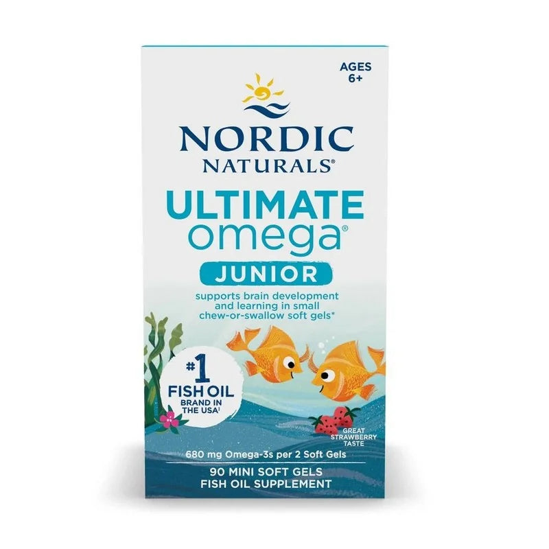 Nordic Naturals北欧天然终极欧米伽鱼油儿童装 680毫克草莓味 90粒迷你软胶囊