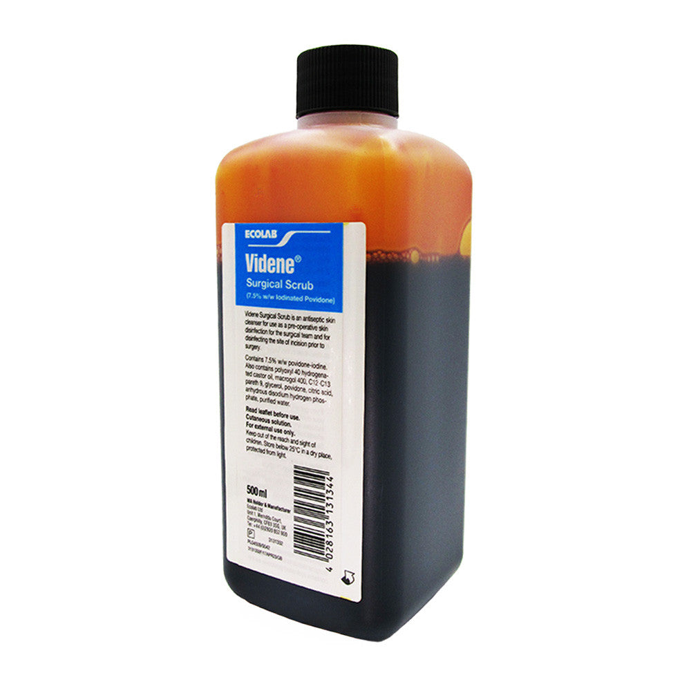 Videne Antiseptic Scrub (POVIDONE IODINE) 酮碘碘伏皮肤消毒剂 （居家消毒，伤口处理） 500ml
