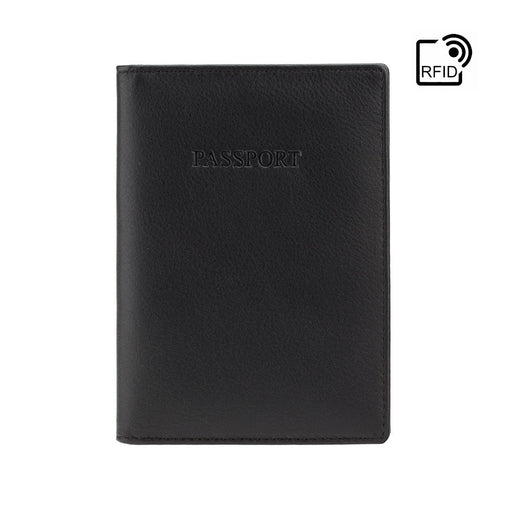 Visconti 2201 Black Leather Passport Cover & Travel Wallet