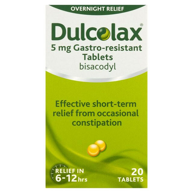 Dulcolax Constipation RELIEF LAXATIVE 5MG BISACODYL Gastro Residant Tablets 20 Tablets 20 Tablets